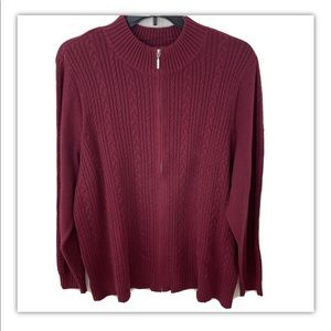 Karen Scott Zip Up Cable Knit Cardigan Sweater 3X